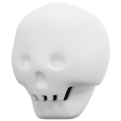 skull 3d render icon illustration