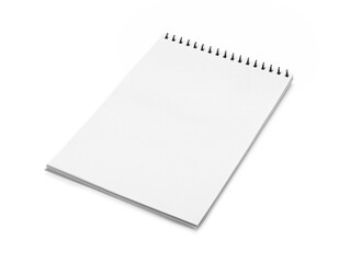 One notebook with blank pages isolated on white