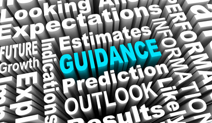 Guidance Direction Future Forecast Prediction Estimate Words 3d Illustration