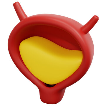bladder 3d render icon illustration