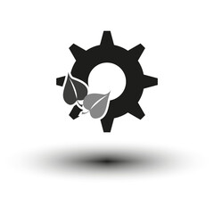 Gear leaves eco. Technology green environment. Vector illustration. EPS 10.