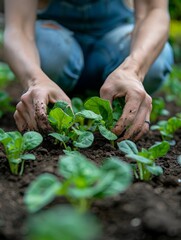 Urban gardening club creating a community vegetable patch, promoting local food production and green spaces in the city, vibrant and collaborative.
