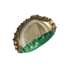 Foto op Canvas One beer bottle cap isolated on white © New Africa