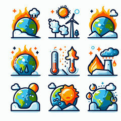 Fototapeta premium simple and elegant global warming icon
