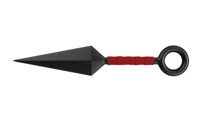 Kunai ninja weapon isolated on transparent and white background. Ninja concept. 3D render