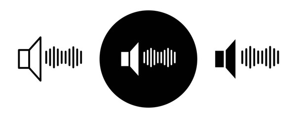 Sound effect outline icon collection or set. Sound effect Thin vector line art
