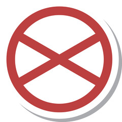 Obraz premium ミニ標識のステッカー単品イラスト 通行止め