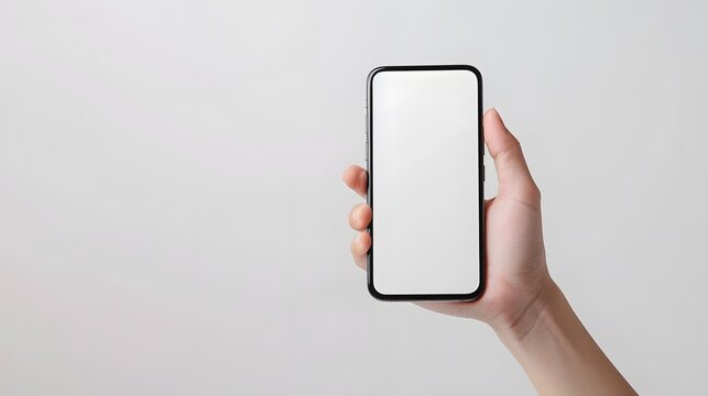 smartphone blank screen frameless modern design mockup