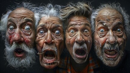 Shocked Elderly Zombie Expression