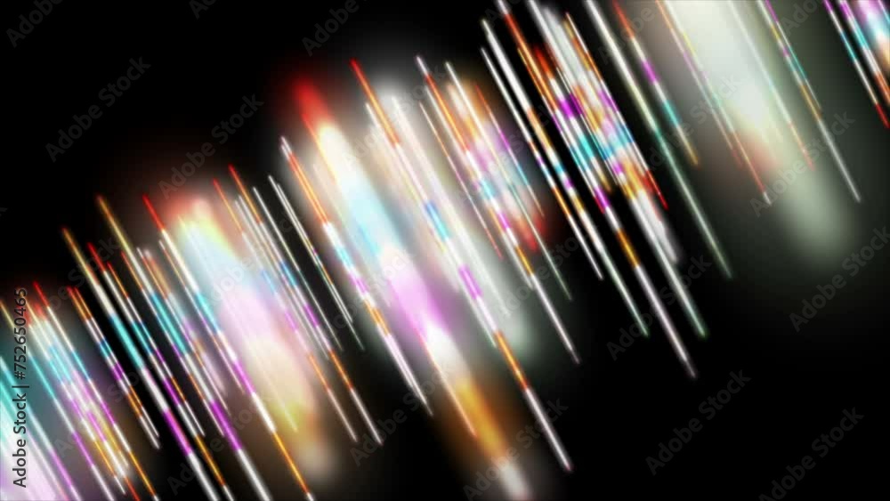 Aufkleber futuristic video animation with glowing stripe objects in slow motion, 4096x2304 loop 4k