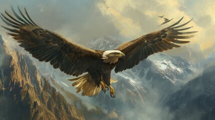 Majestic eagle illustration generative ai