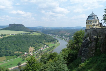 Fototapeta na wymiar Blick auf die Elbe von der Festung Königstein in der Sächsischen Schweiz