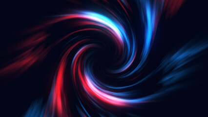 Vortex of colorful swirling dense fluid moving slowly on black background 4K video animation,...