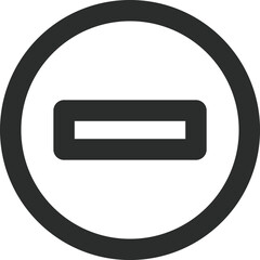 ミニ標識の線画単品イラスト　車両進入禁止