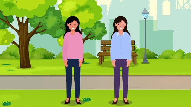 Two People Shaking Hands In The Park
