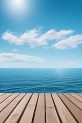 Fototapeta na wymiar summer blue sea ocean and sky background Generative AI