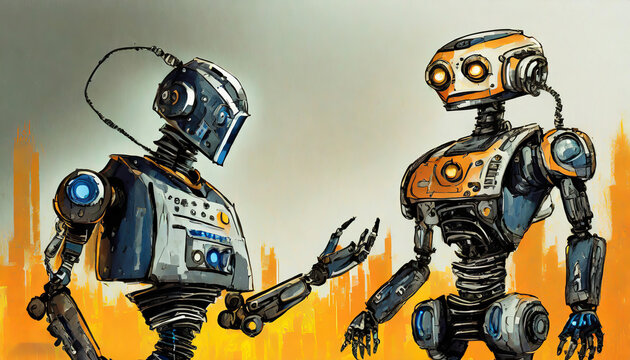 a robot, comic style of ai robot Artificial Intelligence