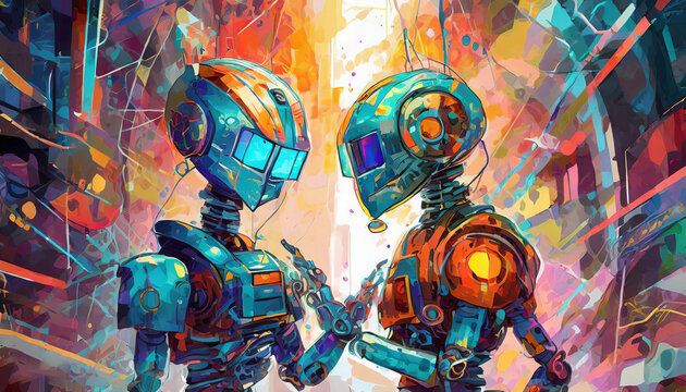 a robot, comic style of ai robot Artificial Intelligence