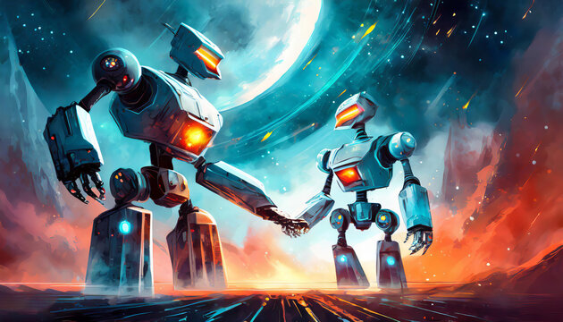 a robot, comic style of ai robot Artificial Intelligence