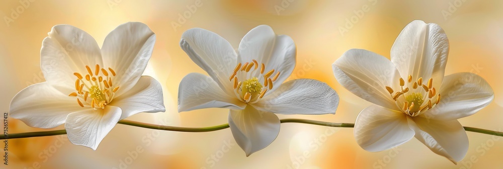 Poster elegant and peaceful spring abstract minimalistic design in harmonious white color palette