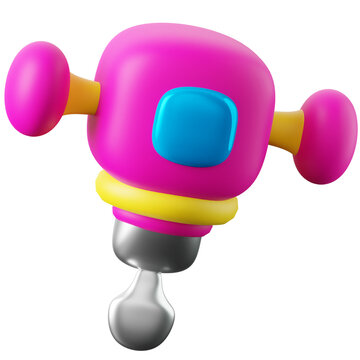 3D Icon Jackhammer Illustration