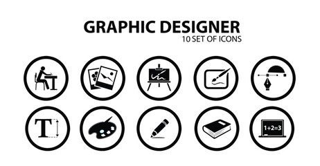 Graphic Designer icons. Vector illustration.