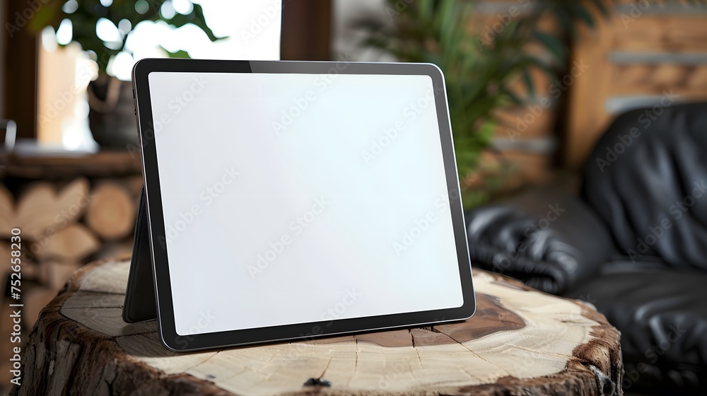 Poster responsive web site mockup. computer display, laptop, tablet and smart phone on desk with isolated, 