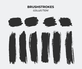 Brushstrokes collections. Vector illustration.