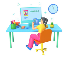 E-Learning women 3d 