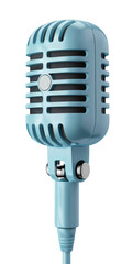 Fototapeta na wymiar blue retro microphone isolated on white background