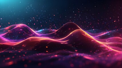 wallpaper with waves in shades of red and blue. Neon Waves Crashing: An Abstracted Colorful Ode to the Monthly Full Moon Generative AI, Data science, and Art