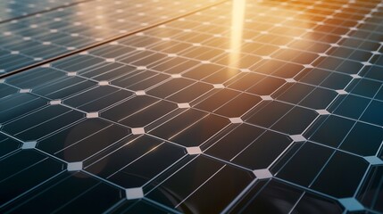 Detailed shot of the reflective surface of a solar panel, showcasing its anti-reflective coating that maximizes light absorption.