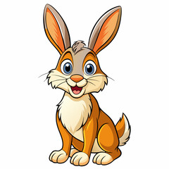 Fototapeta na wymiar cute cartoon Hare white background