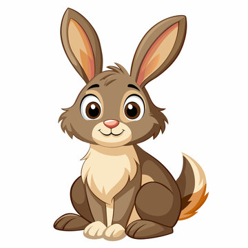 cute cartoon Hare
 white background