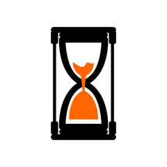 Hourglass vector icon, isolated object on white background