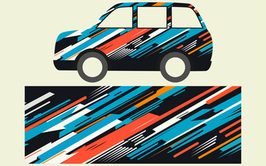 Sports car wrap decal designs. Abstract racing and sport car background. Vector dacel design.