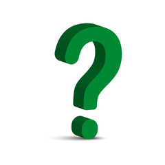 Icon green question mark. Symbol of inquiry and curiosity. Information and help sign. Vector illustration. EPS 10.