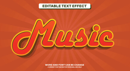 Stylist Vintage 3D Fully Editable Text Effect - Music