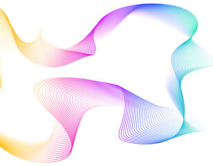 曲線・流線・ウェーブの背景　背景透過　3