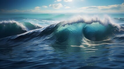 waves on the sea - obrazy, fototapety, plakaty