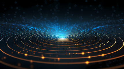 Obraz premium Nature inspired abstract technology background with circles and ripples