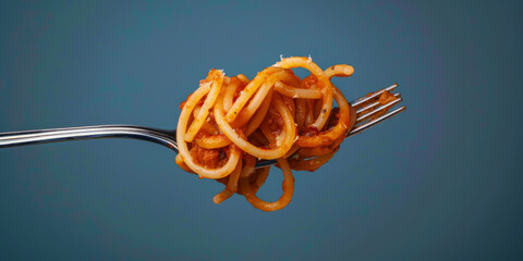spaghetti served on a fork, generative AI