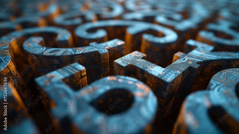 Poster a maze made entirely of dollar signs and pound symbols is shown with a person in a suit navigating t