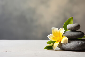 Fototapeta na wymiar Zen Spa Stones: A Serene Balance of Relaxation and Wellness
