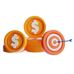 finance target 3d icon 
