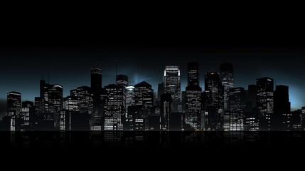 city skyline at night - obrazy, fototapety, plakaty