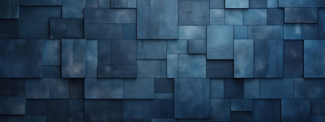 Geometric Grunge: Dark Concrete Cube, Abstract Art on Textured Wall - Design Background