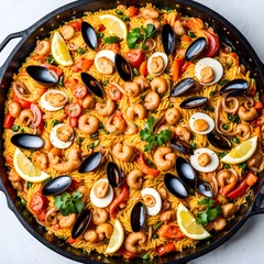 Spanish seafood paella