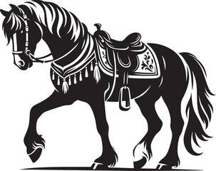 Elegant Horse Adorned with Saddlebags