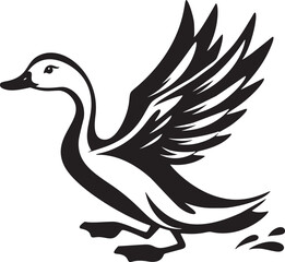 Indian Runner Duck in Flight